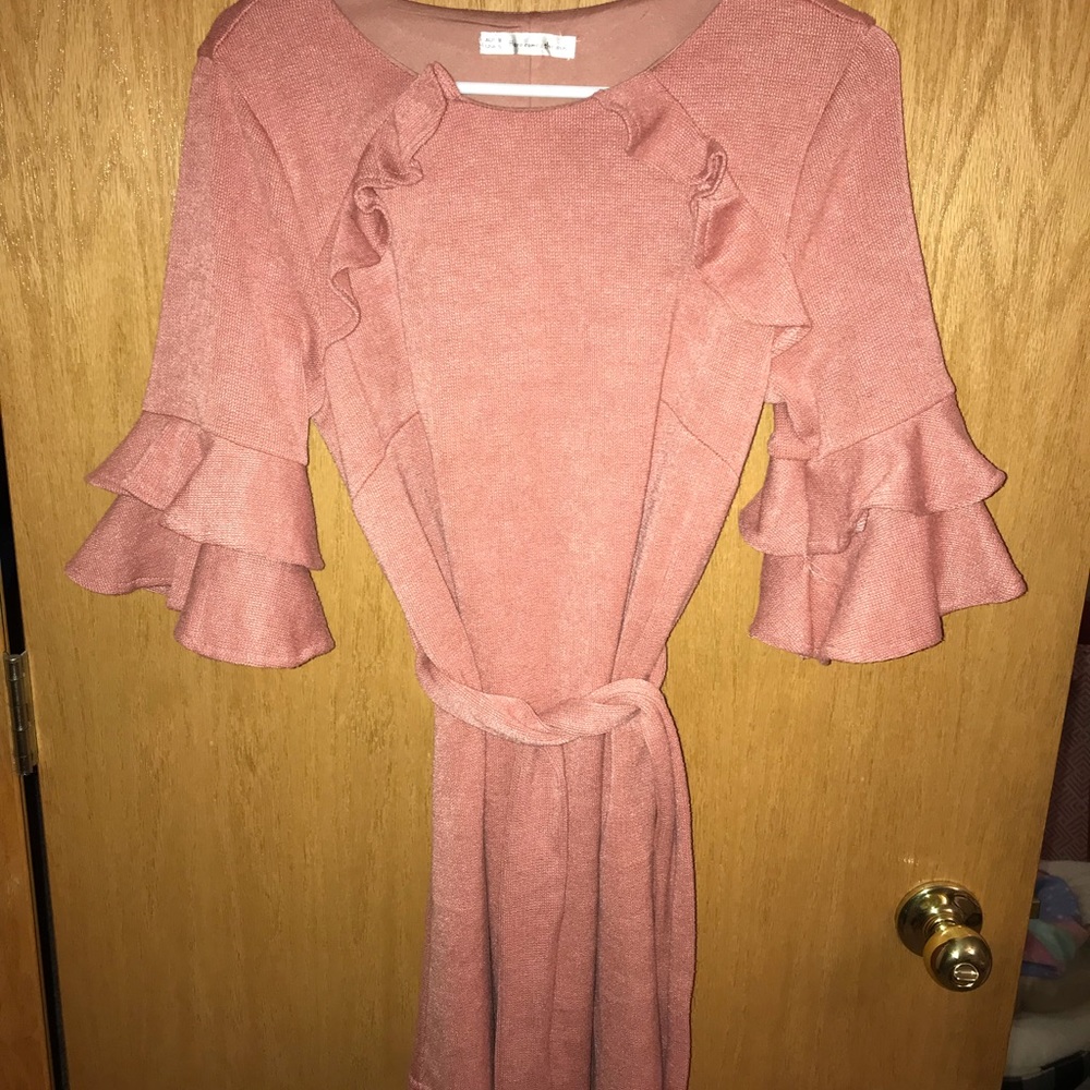 Mauve Cocktail Dress w/ Ruffles
